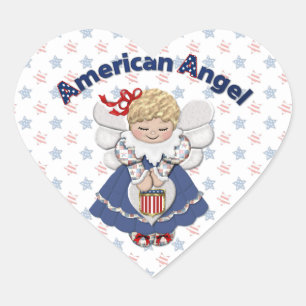 Adesivo Coração Anjo americano