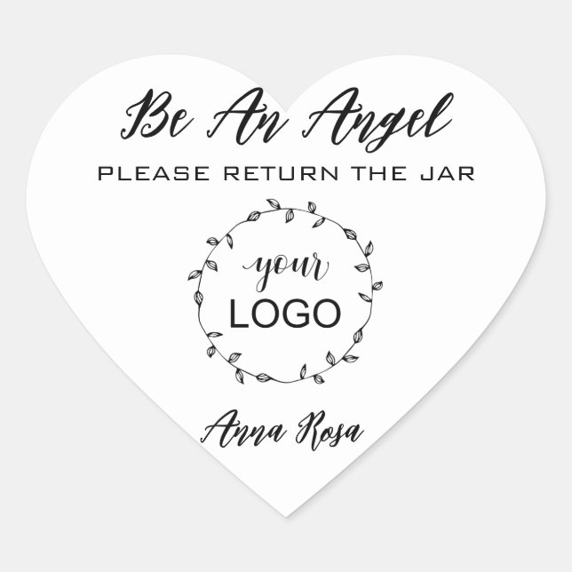 Adesivo Coração *~* AP30 Logotipo Qr Canning Devolver o Jar Mason  (Frente)