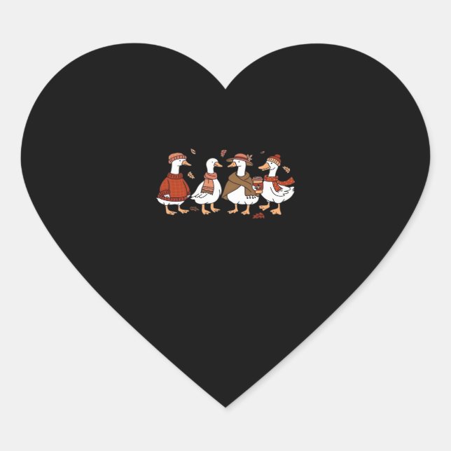 Adesivo Coração Apenas uma camisa de T sobredimensionada com ganso (Frente)