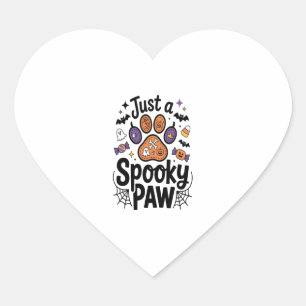 Adesivo Coração Apenas Uma PNG De Pata Spooky, Cachorro Halloween