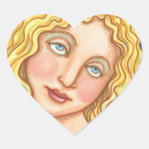 ADESIVO CORAÇÃO APLE E EVE FOLK ART STICKERS