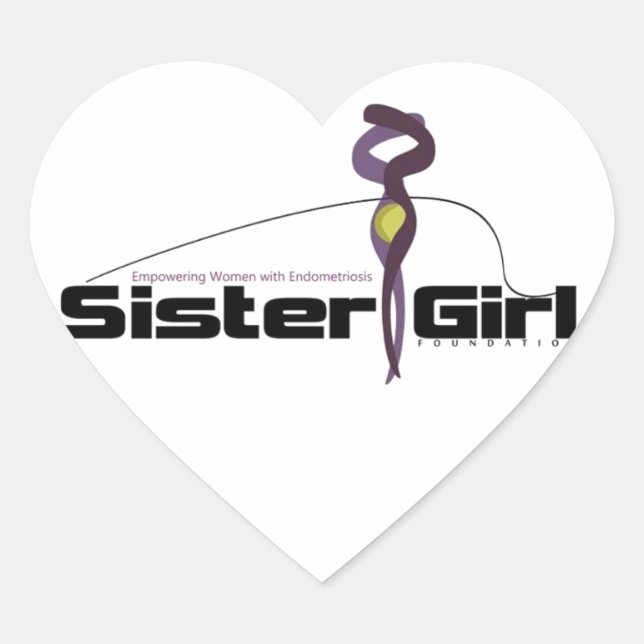 Adesivo Coração Apoio à sensibilização para a endometriose (Frente)