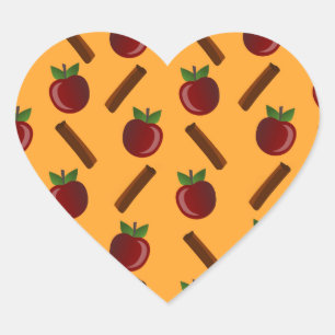 Adesivo Coração Apple Cinnamon Pattern