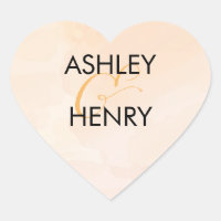 Apricot Watercolor Wedker Sticker, Peach Gift Tag