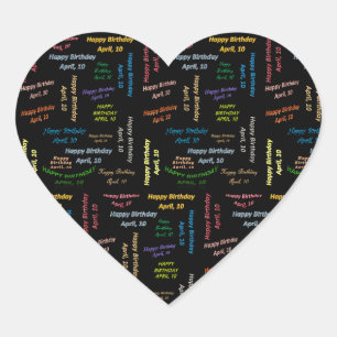 Adesivo Coração April, 10 Birthday Sticker