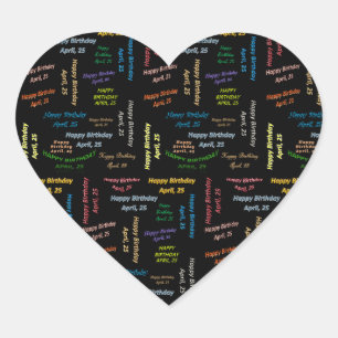 Adesivo Coração April, 25 Birthday Sticker