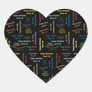 Adesivo Coração April, 28 Birthday Sticker