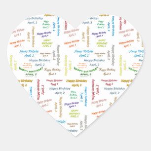 Adesivo Coração April, 2 Aniversário