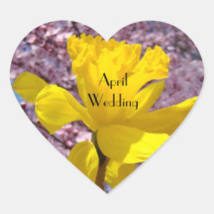 Adesivo Coração April Wedding Seals inclui Convites Daffodil