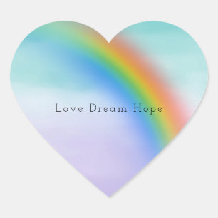 Adesivo Coração Aqua Purple Arco-íris Aqua cor-d-água móvel Ins