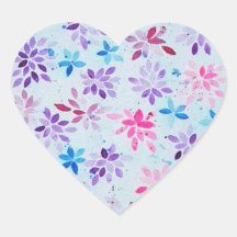 Aquarela Caprichosa Floral Roxa e Rosa