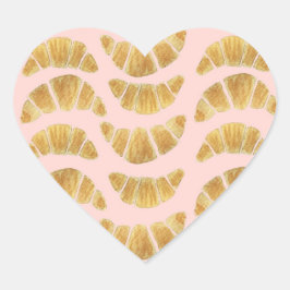 Adesivo Coração Aquarela Croissant Rosa