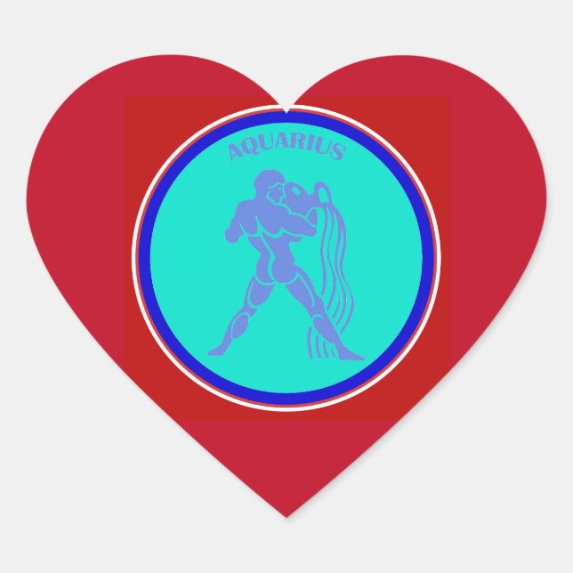 Adesivo Coração Aquarius Heart Sticker (Frente)