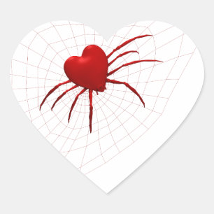 Adesivo Coração Aranha Corações Vermelhos