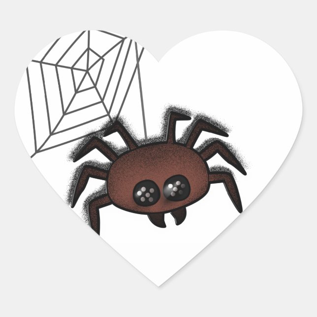 Adesivo Coração Aranha Eu Halloween (Frente)
