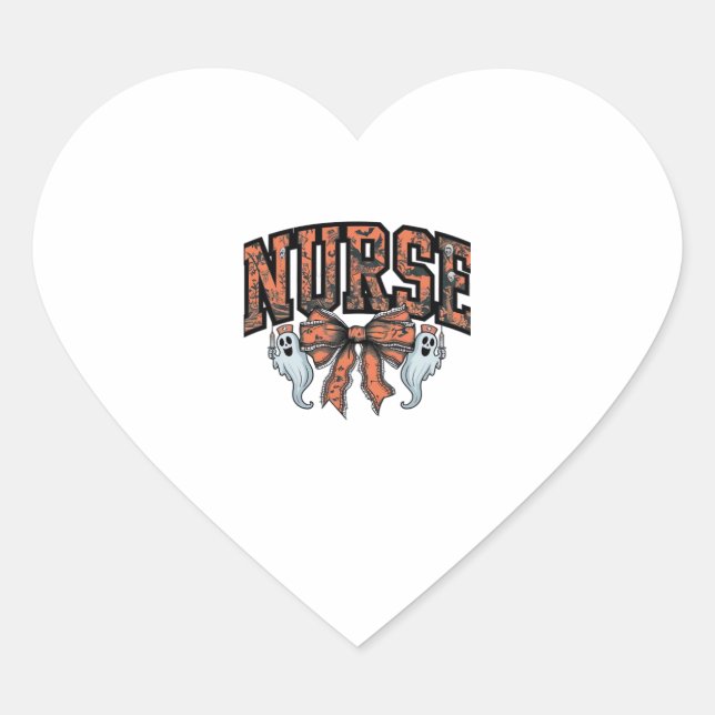 Adesivo Coração Arco Clássico de T-Shirt da Enfermeira Assustadora (Frente)