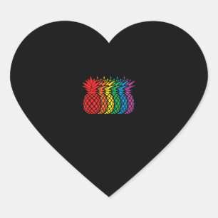 Adesivo Coração Arco-Íris Abacaxis Aloha Havaiano Orgulho gay Mês