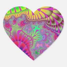 Adesivo Coração Arco-Íris Cor-de-rosa