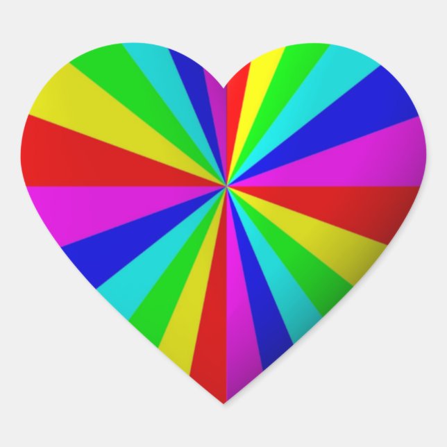 Adesivo Coração Arco-Íris de Coração (Frente)