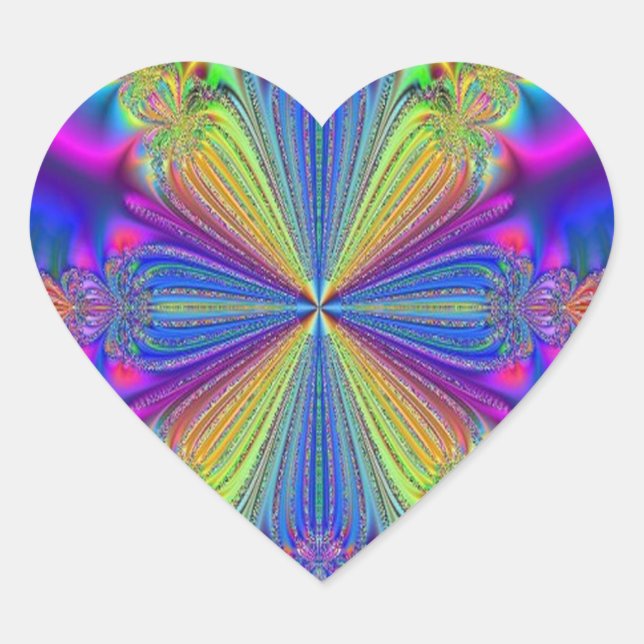 Adesivo Coração Arco-Íris de Coração (Frente)