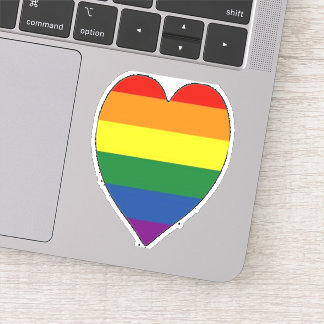 Adesivo coração arco-íris lgbtq