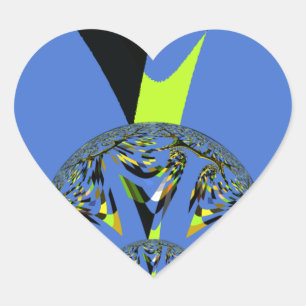Adesivo Coração Arcos legal com Esferas Fractais Design de Arte