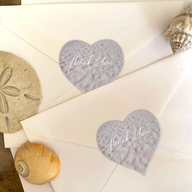 Adesivo Coração Areia De Praia Obrigado Cardíaco (Criador carregado)