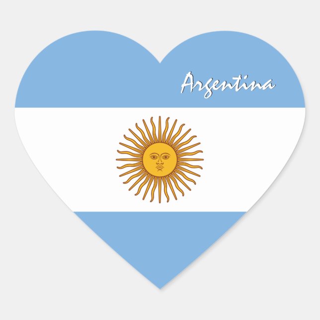 Adesivo Coração Argentina Sticker, Heart, Patriotic Argentina Flag (Frente)