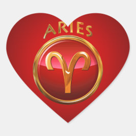 Adesivo Coração Aries - Sinal Zodiac
