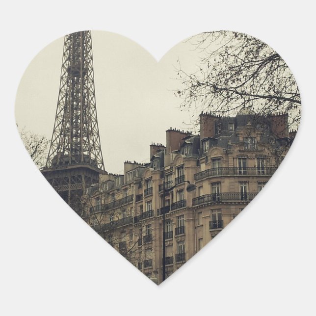 Adesivo Coração Arquitetura Eiffel Tower Paris (Frente)
