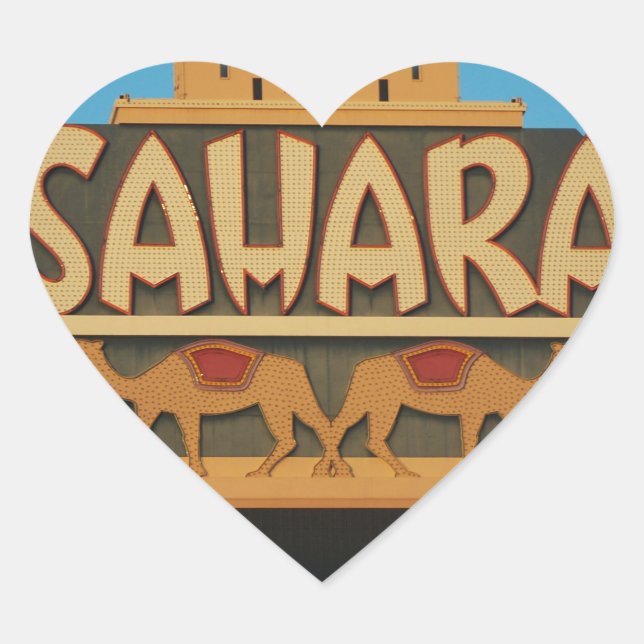 Adesivo Coração Arquitetura Landmark do Sahara de Las Vegas (Frente)
