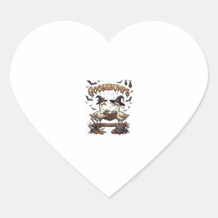 Adesivo Coração Arrepios de Ganso Fantasmas de Halloween Chapéus d