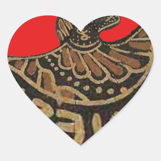 Adesivo Coração Arte Cultural De Fantoche Sombra Indonésia (Frente)