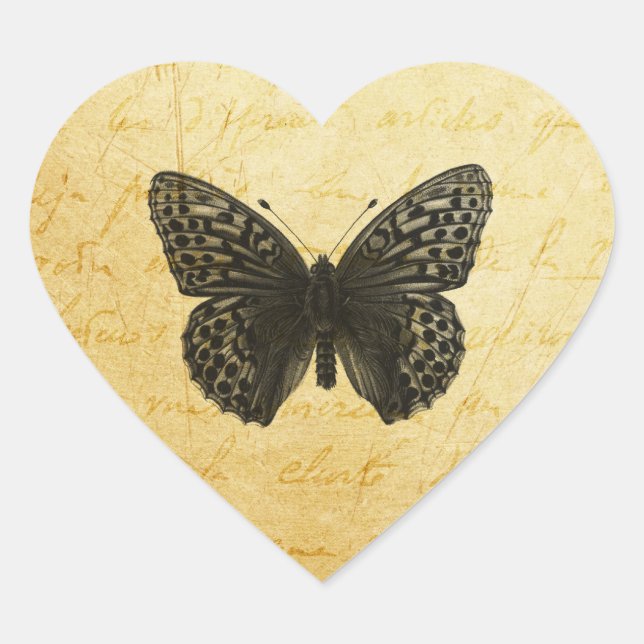 Adesivo Coração Arte da Borboleta (Frente)