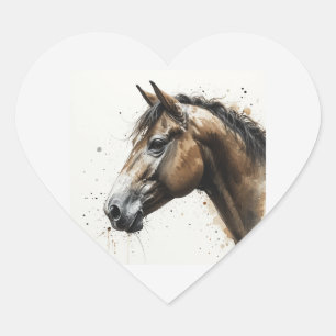 Adesivo Coração Arte de Animal Cavalo Clydesdale Belo Amor
