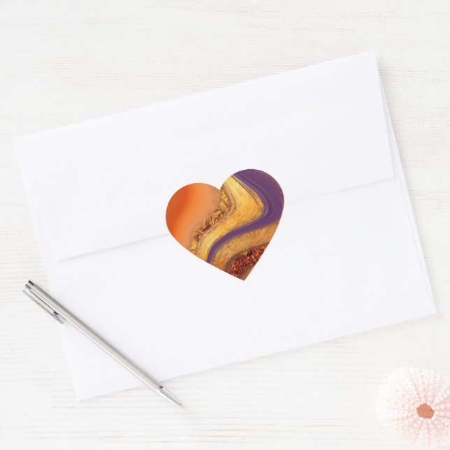 Adesivo Coração arte de cor vibratória (Envelope)