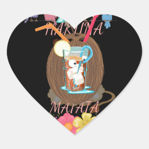 Adesivo Coração Arte de Limonada de Coco e Limonada da Natureza Tr