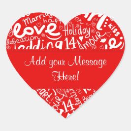 Adesivo Coração Arte em várias palavras do dia de os namorados - P