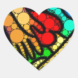 Adesivo Coração Arte Moderna Colorida Abstrato