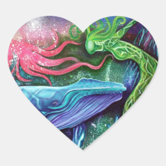 Adesivo Coração Arte Oceânica Encantada