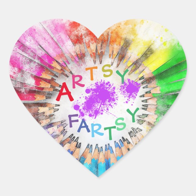 Adesivo Coração Artsy Fartsy Art Sticker (Frente)