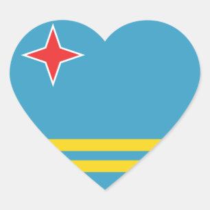 Adesivo Coração Aruba Flag Heart Sticker