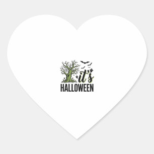 Adesivo Coração Árvore de Halloween É Halloween Vintage Assustador