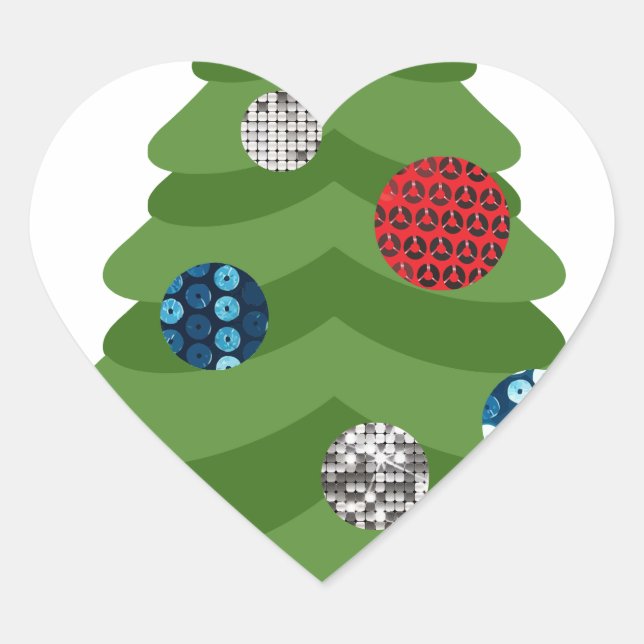 Adesivo Coração árvore de natal emoji (Frente)