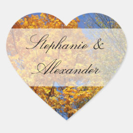 Adesivo Coração Árvores de outono Coloridas