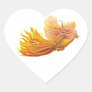 Adesivo Coração Ascensão Phoenix Bird