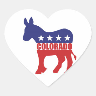 Adesivo Coração Asno de Colorado Democrata