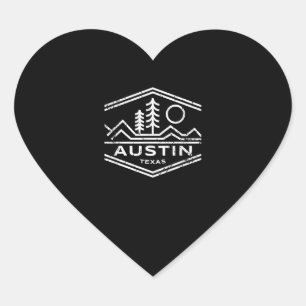 Adesivo Coração Austin Texas Presente Austin TX ao ar livre