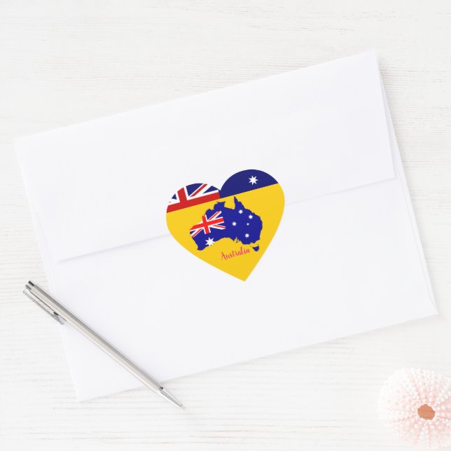 Adesivo Coração Austrália (Envelope)