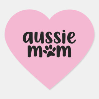 Adesivo Coração Australian Shepherd Aussie Mom Sticker Pink